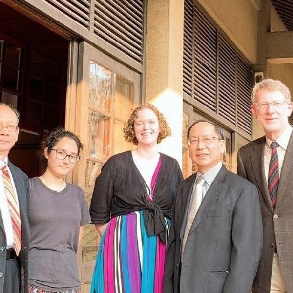 Fulbright scholars with Dr. Nadeau and Tunghai University President